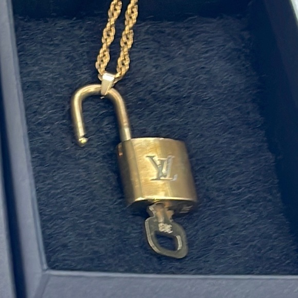 Authentic Louis Vuitton Lock & Key Necklace & Gold Tone Necklace - Picture 9 of 13